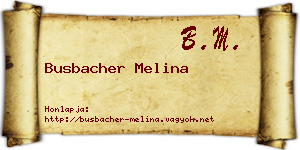 Busbacher Melina névjegykártya